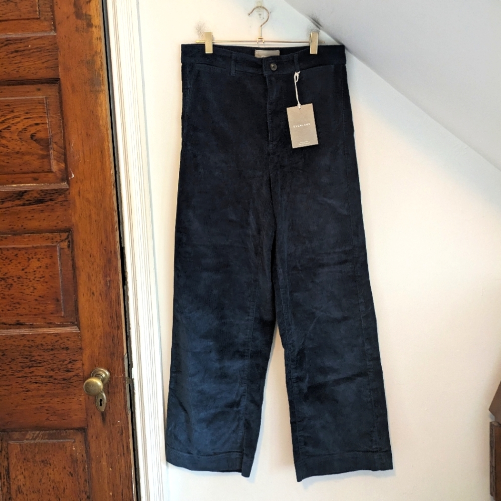 everlane high rise wide leg corduroy pant